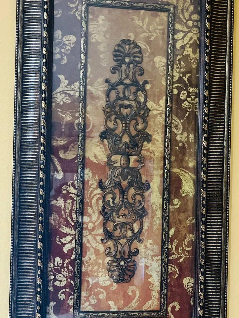 Ornate Black Metal Scroll Wall Panel - Decorative Home Wall Décor